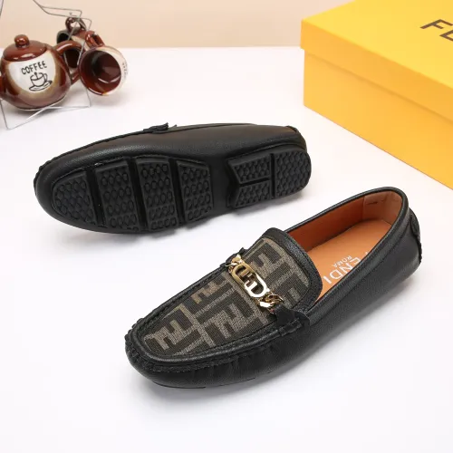 Replica Fendi Leather Shoes For Men #1443610 $76.00 USD for Wholesale