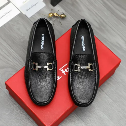 Replica Salvatore Ferragamo Leather Shoes For Men #1443617 $80.00 USD for Wholesale