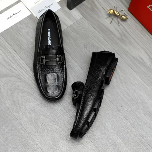 Replica Salvatore Ferragamo Leather Shoes For Men #1443622 $80.00 USD for Wholesale