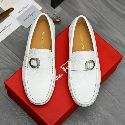 Replica Salvatore Ferragamo Leather Shoes For Men #1443626 $80.00 USD for Wholesale