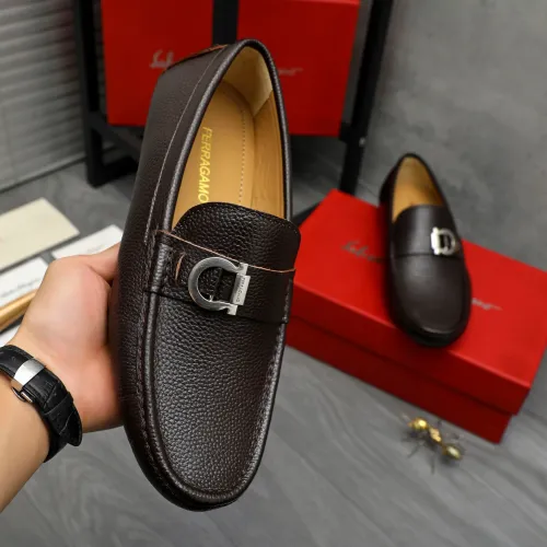 Replica Salvatore Ferragamo Leather Shoes For Men #1443627 $80.00 USD for Wholesale