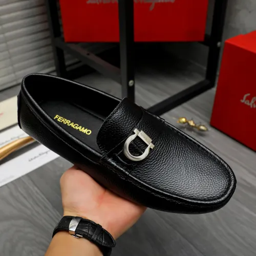 Replica Salvatore Ferragamo Leather Shoes For Men #1443628 $80.00 USD for Wholesale