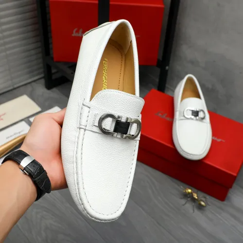 Replica Salvatore Ferragamo Leather Shoes For Men #1443629 $80.00 USD for Wholesale