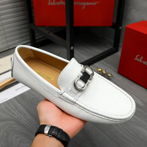 Replica Salvatore Ferragamo Leather Shoes For Men #1443629 $80.00 USD for Wholesale