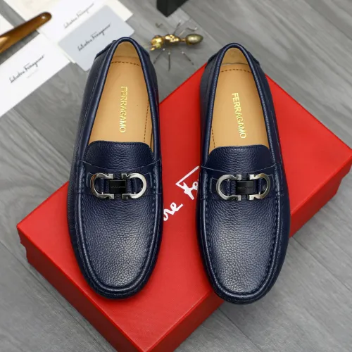 Replica Salvatore Ferragamo Leather Shoes For Men #1443630 $80.00 USD for Wholesale