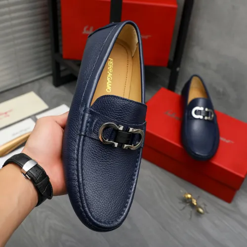 Replica Salvatore Ferragamo Leather Shoes For Men #1443630 $80.00 USD for Wholesale