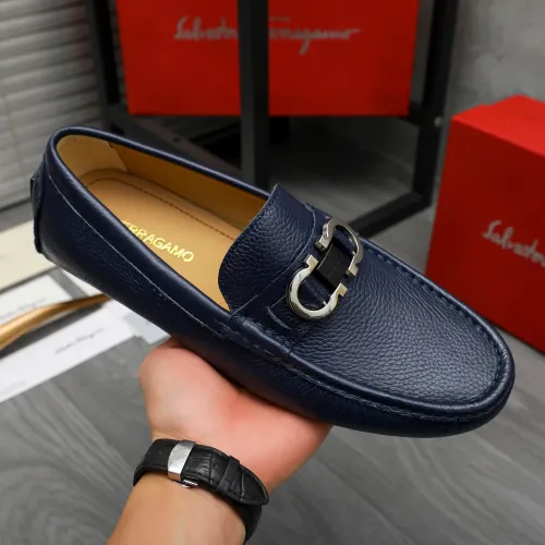 Replica Salvatore Ferragamo Leather Shoes For Men #1443630 $80.00 USD for Wholesale