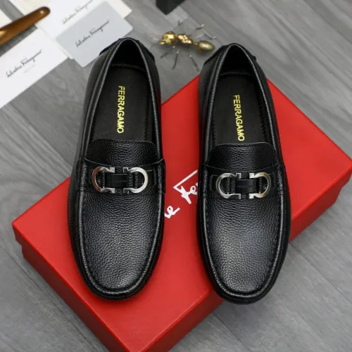 Replica Salvatore Ferragamo Leather Shoes For Men #1443631 $80.00 USD for Wholesale