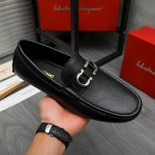 Replica Salvatore Ferragamo Leather Shoes For Men #1443631 $80.00 USD for Wholesale