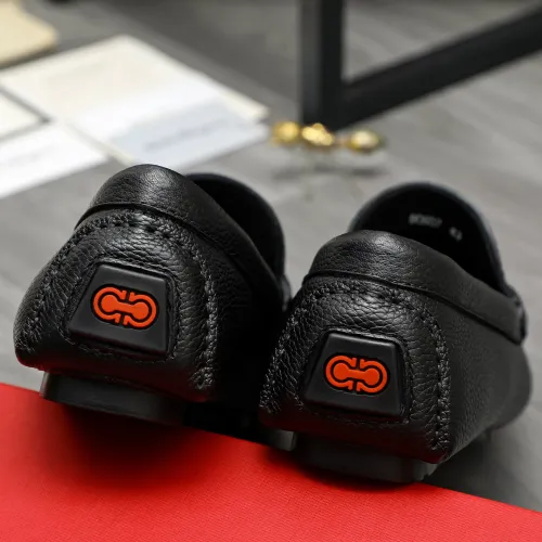 Replica Salvatore Ferragamo Leather Shoes For Men #1443634 $80.00 USD for Wholesale