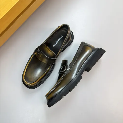 Replica Salvatore Ferragamo Leather Shoes For Men #1443640 $155.00 USD for Wholesale