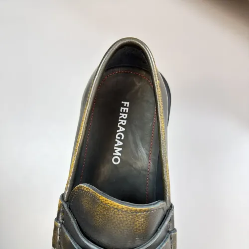Replica Salvatore Ferragamo Leather Shoes For Men #1443644 $155.00 USD for Wholesale