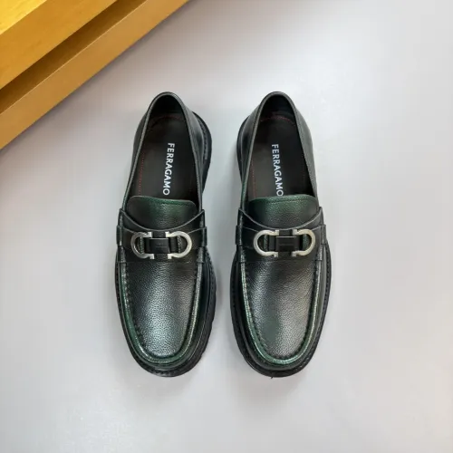 Replica Salvatore Ferragamo Leather Shoes For Men #1443646 $155.00 USD for Wholesale