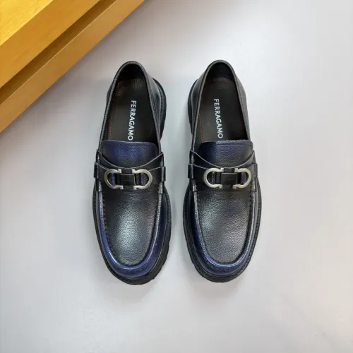 Replica Salvatore Ferragamo Leather Shoes For Men #1443647 $155.00 USD for Wholesale