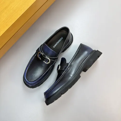 Replica Salvatore Ferragamo Leather Shoes For Men #1443647 $155.00 USD for Wholesale