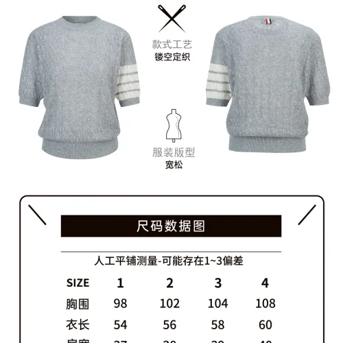 Replica Thom Browne TB T-Shirts Short Sleeved For Women #1444557 $68.00 USD for Wholesale