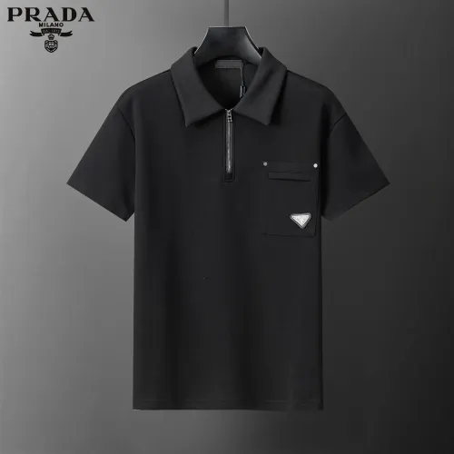 Replica Prada Tracksuits Short Sleeved For Men #1444872 $80.00 USD for Wholesale