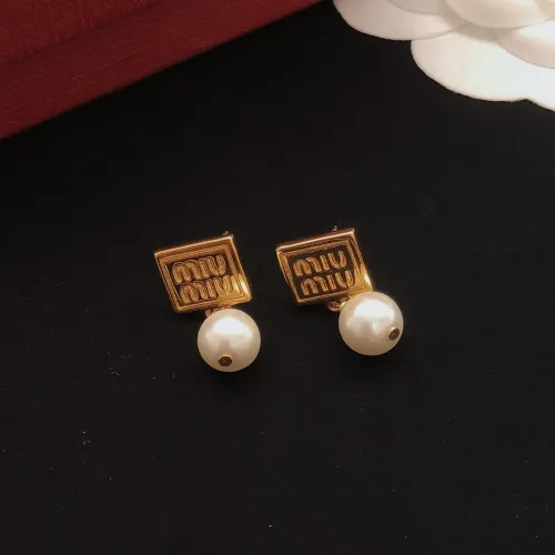Replica MIU MIU Earrings For Women #1449475 $25.00 USD for Wholesale