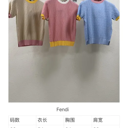 Replica Fendi T-Shirts Short Sleeved For Women #1450595 $80.00 USD for Wholesale
