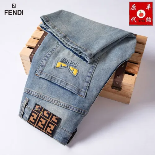Replica Fendi Jeans For Men #1450813 $45.00 USD for Wholesale