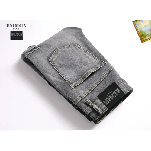 Replica Balmain Jeans For Men #1450917 $48.00 USD for Wholesale