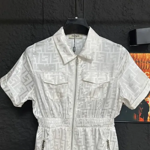 Replica Fendi Dresses Short Sleeved For Women #1452571 $92.00 USD for Wholesale