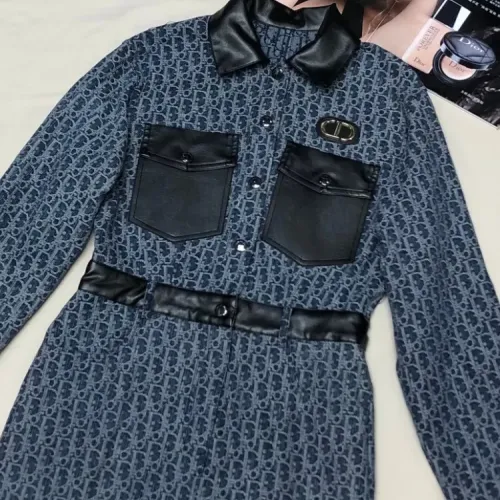 Replica Christian Dior Dresses Long Sleeved For Women #1452578 $82.00 USD for Wholesale