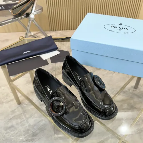 Replica Prada Leather Shoes For Women #1453199 $100.00 USD for Wholesale
