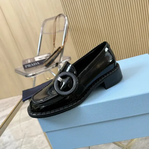 Replica Prada Leather Shoes For Women #1453199 $100.00 USD for Wholesale