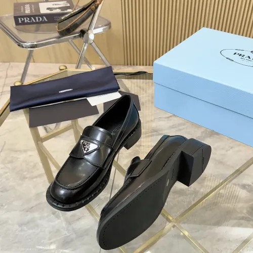 Replica Prada Leather Shoes For Women #1453200 $100.00 USD for Wholesale