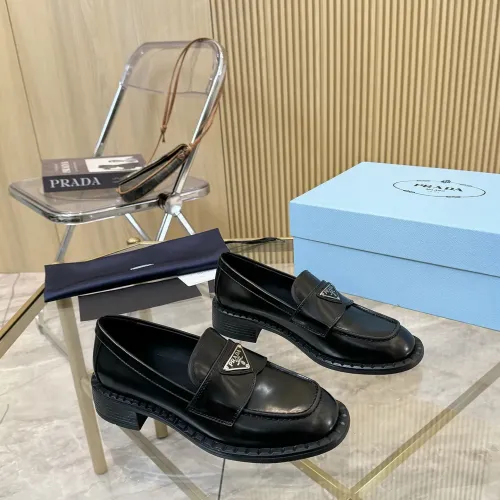 Replica Prada Leather Shoes For Women #1453200 $100.00 USD for Wholesale