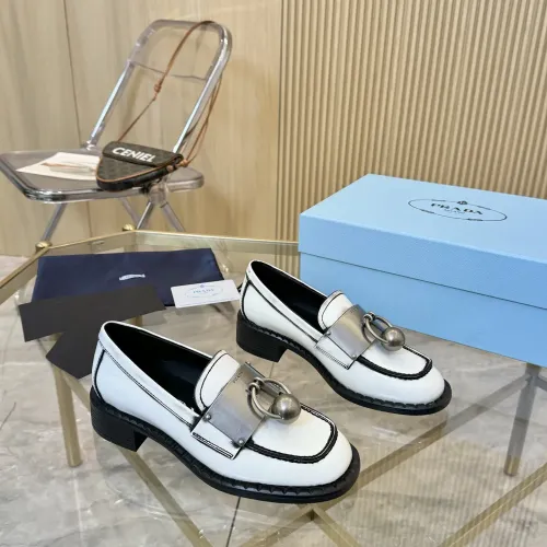 Replica Prada Leather Shoes For Women #1453202 $105.00 USD for Wholesale