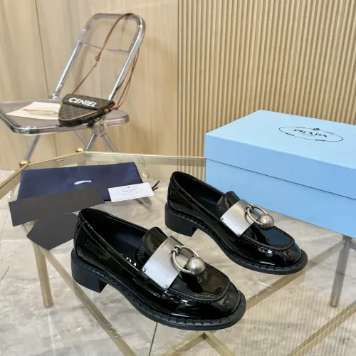 Replica Prada Leather Shoes For Women #1453204 $105.00 USD for Wholesale