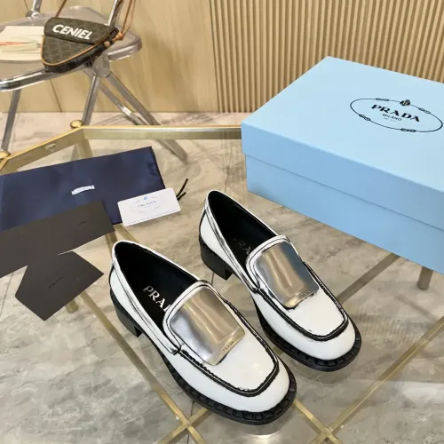Replica Prada Leather Shoes For Women #1453208 $105.00 USD for Wholesale
