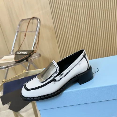 Replica Prada Leather Shoes For Women #1453208 $105.00 USD for Wholesale