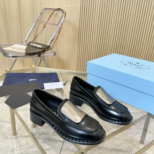 Replica Prada Leather Shoes For Women #1453210 $105.00 USD for Wholesale
