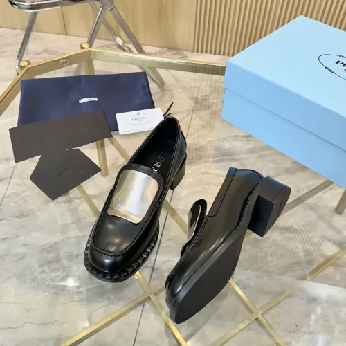 Replica Prada Leather Shoes For Women #1453210 $105.00 USD for Wholesale