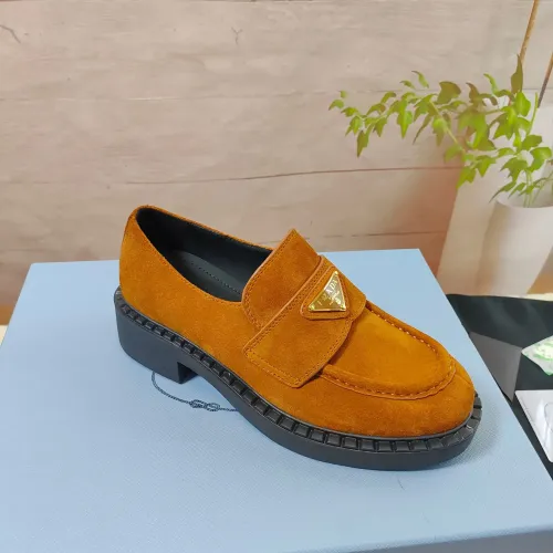 Replica Prada Leather Shoes For Women #1453216 $98.00 USD for Wholesale