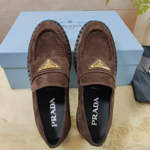 Replica Prada Leather Shoes For Women #1453221 $98.00 USD for Wholesale