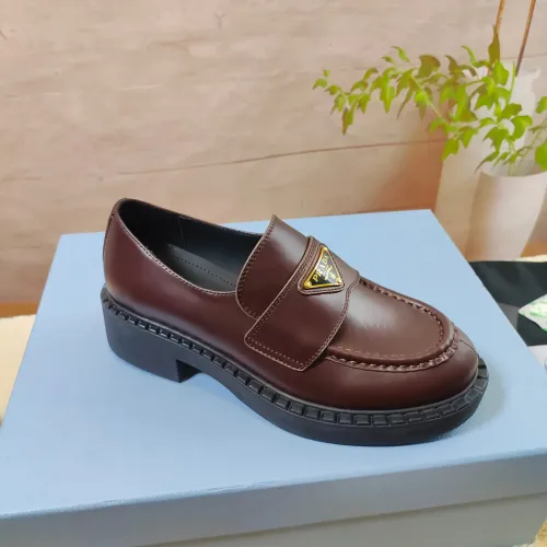 Replica Prada Leather Shoes For Women #1453227 $98.00 USD for Wholesale