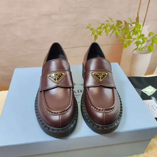 Replica Prada Leather Shoes For Women #1453227 $98.00 USD for Wholesale