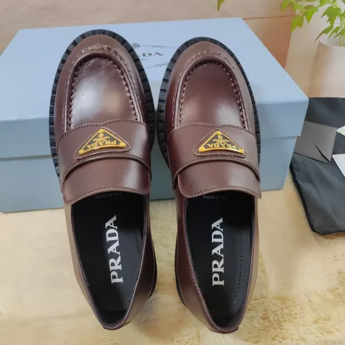 Replica Prada Leather Shoes For Men #1453229 $98.00 USD for Wholesale