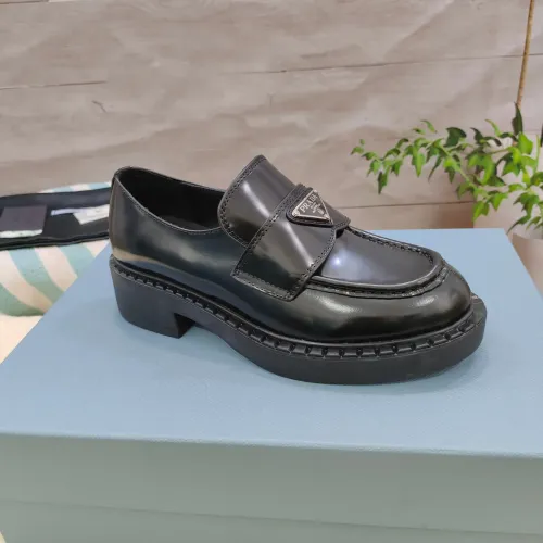 Replica Prada Leather Shoes For Women #1453230 $98.00 USD for Wholesale