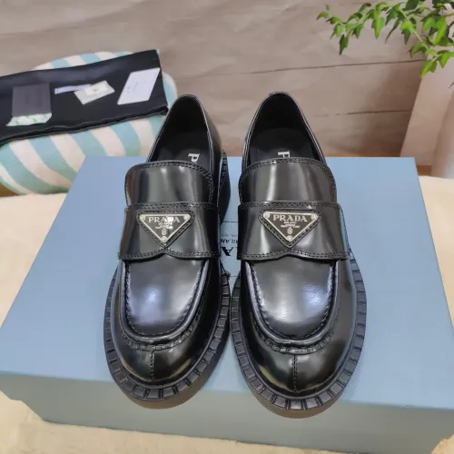 Replica Prada Leather Shoes For Women #1453230 $98.00 USD for Wholesale
