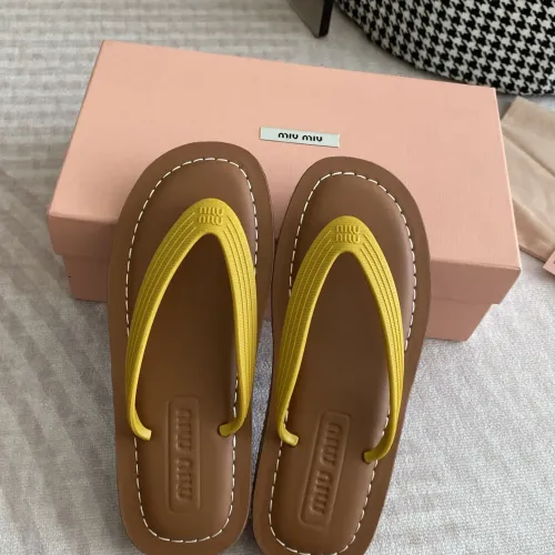 Replica MIU MIU Slippers For Women #1453557 $72.00 USD for Wholesale