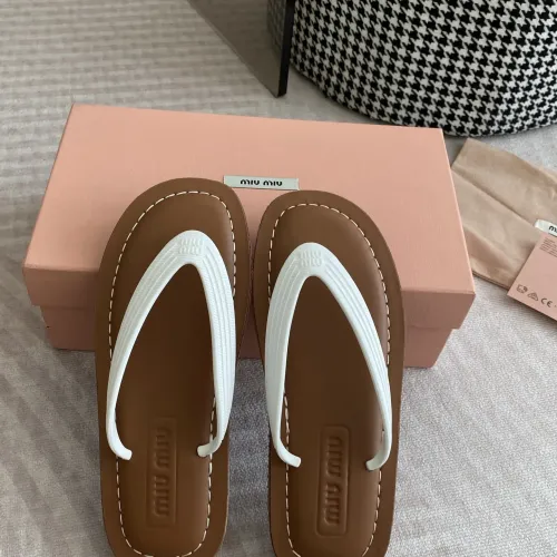 Replica MIU MIU Slippers For Women #1453558 $72.00 USD for Wholesale