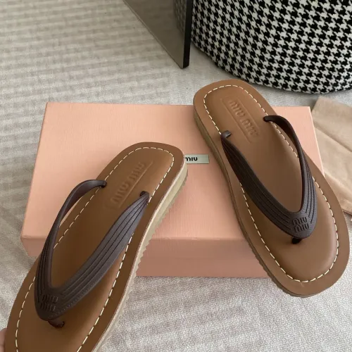 Replica MIU MIU Slippers For Women #1453559 $72.00 USD for Wholesale
