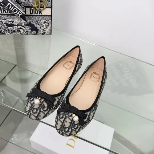 Replica Christian Dior Flat Shoes For Women #1453692 $88.00 USD for Wholesale
