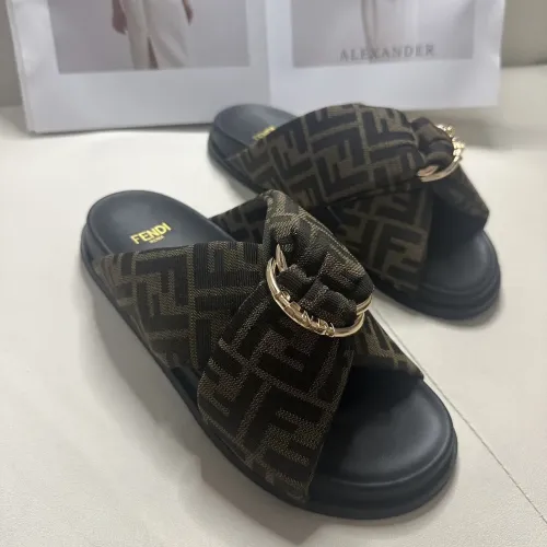 Replica Fendi Slippers For Women #1453878 $76.00 USD for Wholesale