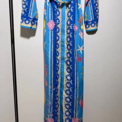 Replica Versace Dresses Long Sleeved For Women #1454442 $98.00 USD for Wholesale